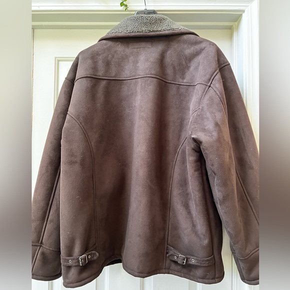 Luxe brown “suede” like feel men’s jacket, XL - Picture 2 of 4